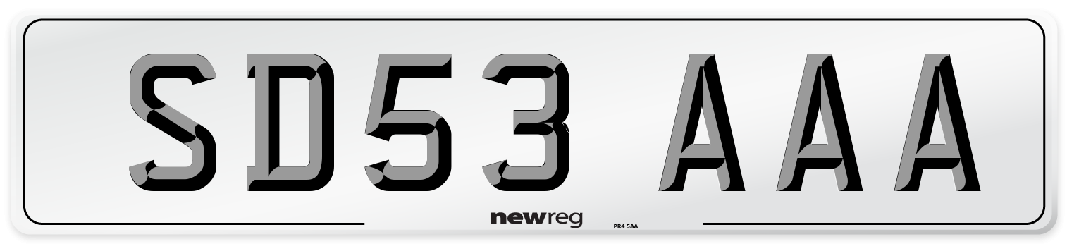 SD53 AAA Number Plate from New Reg